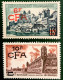 1955 REUNION - UZERCHE / BROUAGE LES REMPARTS AVEC SURCHARGE CFA - NEUF** - Unused Stamps