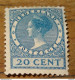 PAYS BAS - NEDERLAND : Wilhemine, 20 Cent, + WATERMARK, 1926-27 , Mint * Hinged  ............ CL1-12-1e - Neufs