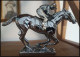 VINTAGE CAR MASCOT LEJEUNE CHROMED HORSE RACING JOCKEY - Métal