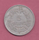 France, 1949- 5 Francs.Lavrillier-Aluminium- Obverse Laureate Head. Reverse Denomination Within Sectioned Wreath- - 5 Francs