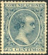SPAIN 1889-1901 25c BLUE ALFONSO XIII* - Unused Stamps