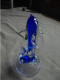 Vintage - Statuette De Dauphin Bleu En Cristal D'Arques France - Glas & Kristal