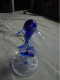 Delcampe - Vintage - Statuette De Dauphin Bleu En Cristal D'Arques France - Vidrio & Cristal
