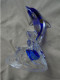 Delcampe - Vintage - Statuette De Dauphin Bleu En Cristal D'Arques France - Glas & Kristal