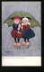 Künstler-AK George Edward Shepheard: For The Rain, It Raineth Every Day, Holländerpaar Unterm Regenschirm  - Shepheard