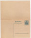 BELGIQUE : Entier Postal Carte Double Germania Surchargée Avec Réponse - OC1/25 General Government