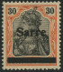SAARGEBIET 10yI *, 1920, 30 Pf. Dkl`rotorange/schwarz Auf Orangeweiß, Type I, Falzreste, Ein Kurzer Zahn Sonst Pracht, K - Other & Unclassified