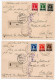 Serie 6v. 1934 Provvisoria Su 2 Cartoline Raccomandate ROMA BERLINO (1938) - Lettres & Documents
