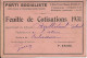 2 X Feuilles De Cotisations Parti Socialiste (1930/1931) Avec Vignettes / ECHASSIERES (03) - Cartes De Membre