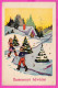 294579 / Hungary - Illustrator Karácsonyi üdvözletek / Christmas  Boy Girl Tree PC 1943 USED 4 F. Hunyadi János (John ) - Brieven En Documenten