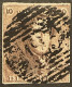 Epaulet OBP 1V22 - 10c Brun - P123 VERVIERS - V23 : 'cadres Retouché + Griffe' (pos. 187) - 1849 Epaulettes