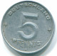 5 PFENNIG 1950 DDR EAST ALEMANIA Moneda GERMANY #DE10299.3.E.A - 5 Pfennig