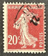 FRA0139bU9 - Type Semeuse Camée à Inscriptions Grasses - 20 C Dark Brown Used Stamp - Type I - 1907 - France YT 139b - 1906-38 Semeuse Camée