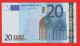 101 - BILLET 20 EUROS 2002 NEUF Signature WIM DUISEMBERG  N° U06113351183 - Imp L004F1 - 20 Euro