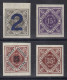 1918,  WÜRTTEMBERG 130-32 U ** UNGEZÄHNT, 4 Werte Komplett, Postfrisch, 180,-€ - Postfris