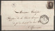 L. Datée 1851 D'Houdeng-Aimeries Affr. N°6 Càd "LA LOUVIERE/22 DEC 1851" Pour JEMMAPES + Boîte Auxilliaire "T" Houdeng-A - 1851-1857 Medaillons (6/8)