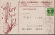 1919 Drucksache V. Ludwig Veilchenblau Nürnberg 2, Uhrenhalter Clou, Nach Frutigen CH, Mi:117, Mit Aufdruck Volksstaat - Brieven En Documenten