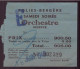 Ticket D'entrée " Folies-bergère " Orchestre, 1940 - Biglietti D'ingresso