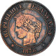 Monnaie, France, Cérès, 2 Centimes, 1878, Bordeaux, TTB, Bronze, Gadoury:105 - 2 Centimes