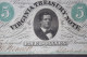 Billet  VIRGINIA TREASURE NOTE 5 DOLLARS 1862 ORIGINAL - Confederate Currency (1861-1864)