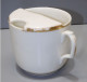 -ANCIENNE TASSE A MOUSTACHE PORCELAINE BLANCHE Bordure Dorée Jus Grenier   E - Andere & Zonder Classificatie