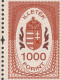 2004 Hungary - Revenue Tax Judaical Stamp - 1000 Ft - MNH Pair CORNER - Coat Of Arms - Revenue Stamps