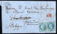France Lettre Envoyée De Grandvilliers (oise) Vers Farcienne (Belgique) Le 9 Octobre 1865 - 1863-1870 Napoléon III. Laure