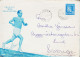 1952. FINLAND. Beautiful Envelope With Olympic Motives In Blue Print HELSINKI 1952 With 25 Ma... (Michel 405) - JF547719 - Brieven En Documenten
