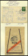 Delcampe - BAHNPOST Münster-Emden (verschiedene Züge Und Typen), 1896-1961, 12 Belege, Ein Briefstück Und Eine Beutelfahne, Meist P - Frankeermachines (EMA)