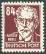 DDR 341aXI , 1953, 84 Pf. Bräunlichkarmin Bebel, Wz. 2XI, Postfrisch, Pracht, Kurzbefund Dr. Ruscher, Mi. 160.- - Other & Unclassified