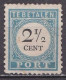 1881-1887 Portzegels Lichtblauw / Zwart Cijfer : 2½  Cent NVPH  P 5 B II (*) Met Plaatfout Streepje - Taxe