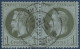 FRANCE LAURÉ Paire N°25 1c Bronze Oblitérée Dateur De LYON TTB - 1863-1870 Napoléon III. Laure