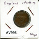 FARTHING 1940 UK GROßBRITANNIEN GREAT BRITAIN Münze #AV995.D.A - B. 1 Farthing