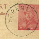 Entier Met Stempel HERENT Zonder Datummidden (noodstempel) - 1919-1920 Roi Casqué