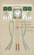 N°25431 - Carte Gaufrée - Art Nouveau - Horloge - Nieuwjaar