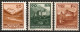 Liechtenstein 1933: Naafkopf Gutenberg Vaduz (Kleinformat) Zu 98-100 Mi 119-121 Yv 111-113 * MLH (Zu CHF 880.00 -50%) - Unused Stamps