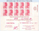 FRANCE - Carnet 2 Chiffres Larges, Papier Légèrement Rosé - 2f20 Liberté Rouge - YT 2427 C1b / Maury 470a - Modernes : 1959-...