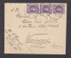 LETTRE DE ST. VITH, AVEC BANDE DE 3 DU COB NO 198, POUR WANSDORF - BERLIN, 1924. - Lettres & Documents