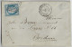France 1875 Cover With Railway Cancel Irun To Bordeaux Stamp Ceres 25 Cêntimes - 1871-1875 Cérès