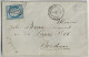 France 1875 Cover With Railway Cancel Irun To Bordeaux Stamp Ceres 25 Cêntimes - 1871-1875 Ceres