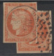 CUMUL: CàD CONSTANTINOPLE Sur RRR "NUANCE ROUGE CLAIR" N°48k BE Cote 1900€ - 1870 Bordeaux Printing