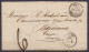 L. Datée 24 Mars 1860 De GAND Pour BORDEAUX - Port "6" Au Tampon Càd GAND /24-3-60 - Càd "BELG./25 MARS 60/ AMB. CALAIS. - 1858-1862 Medaillons (9/12)