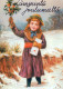 Bonne Année Noël ENFANTS Vintage Carte Postale CPSM #PAY187.A - Año Nuevo