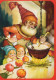 Neujahr Weihnachten KINDER GNOME Vintage Ansichtskarte Postkarte CPSM #PAY073.A - Nieuwjaar