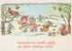 Bonne Année Noël LAPIN Vintage Carte Postale CPSM #PAV040.A - Nieuwjaar