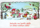 Bonne Année Noël LAPIN Vintage Carte Postale CPSM #PAV040.A - New Year