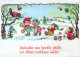 Bonne Année Noël LAPIN Vintage Carte Postale CPSM #PAV040.A - Año Nuevo