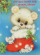 Happy New Year Christmas BEAR Vintage Postcard CPSM #PAU731.A - Anno Nuovo