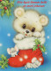 Happy New Year Christmas BEAR Vintage Postcard CPSM #PAU731.A - Neujahr