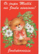 Feliz Año Navidad OSO DE PELUCHE Vintage Tarjeta Postal CPSM #PAU697.A - New Year